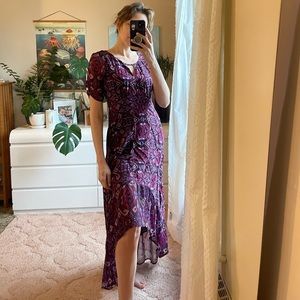 Express high low purple boho small medium dress
